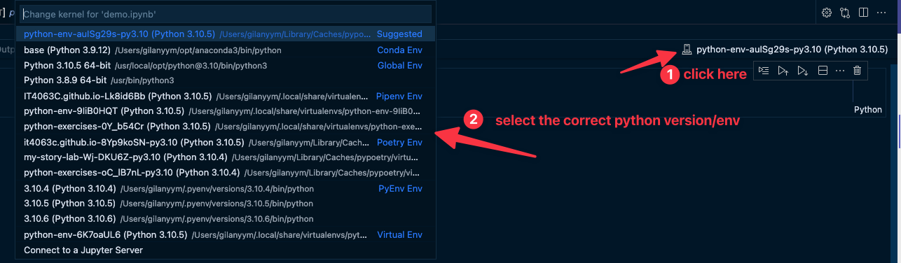 Selecting Kernel